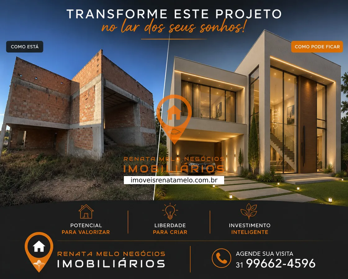 Casa em construção com 618 m² em condomínio fechado, lote de 1.000 m²